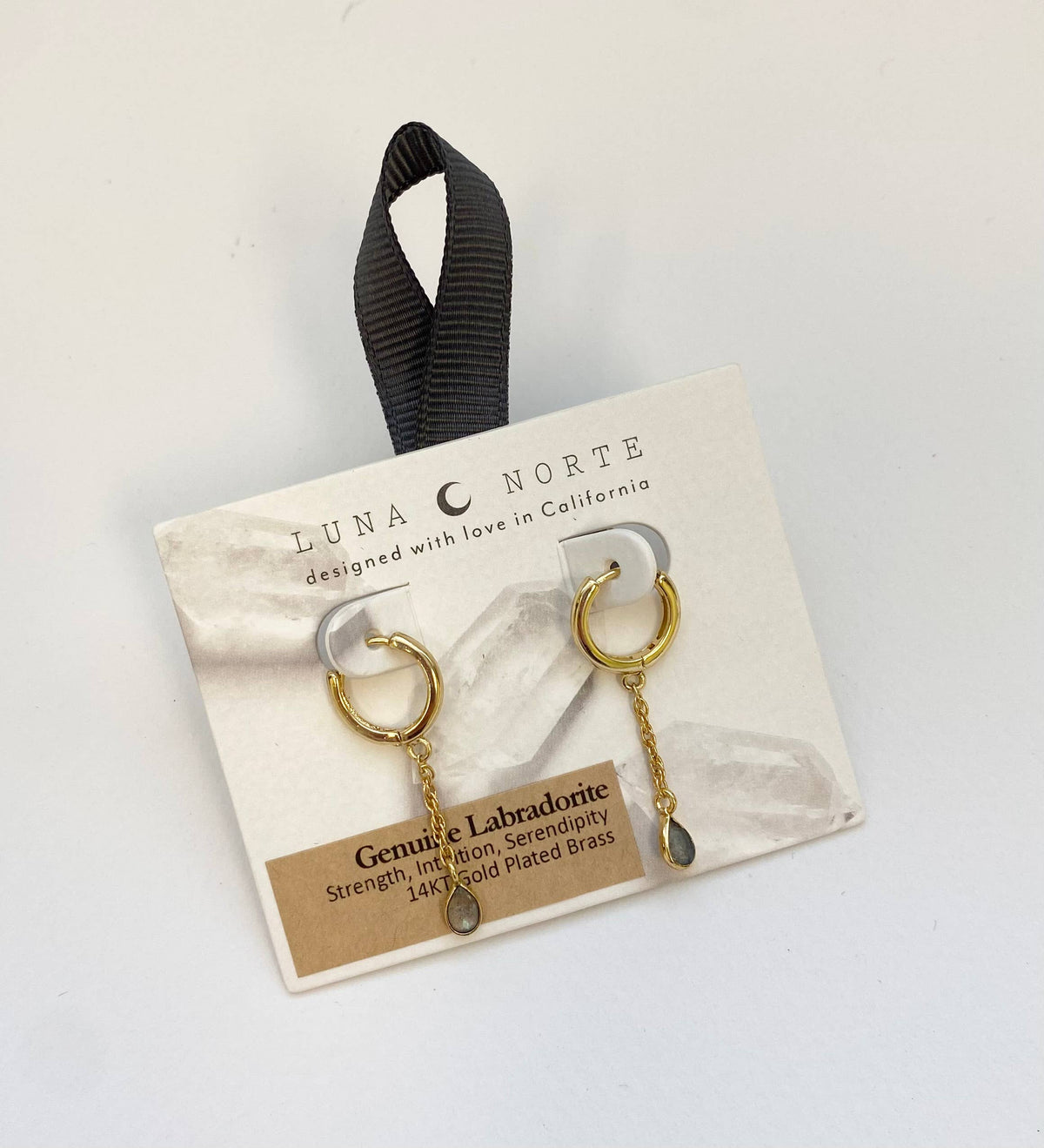 Labradorite Misty Huggie Hoop Earring