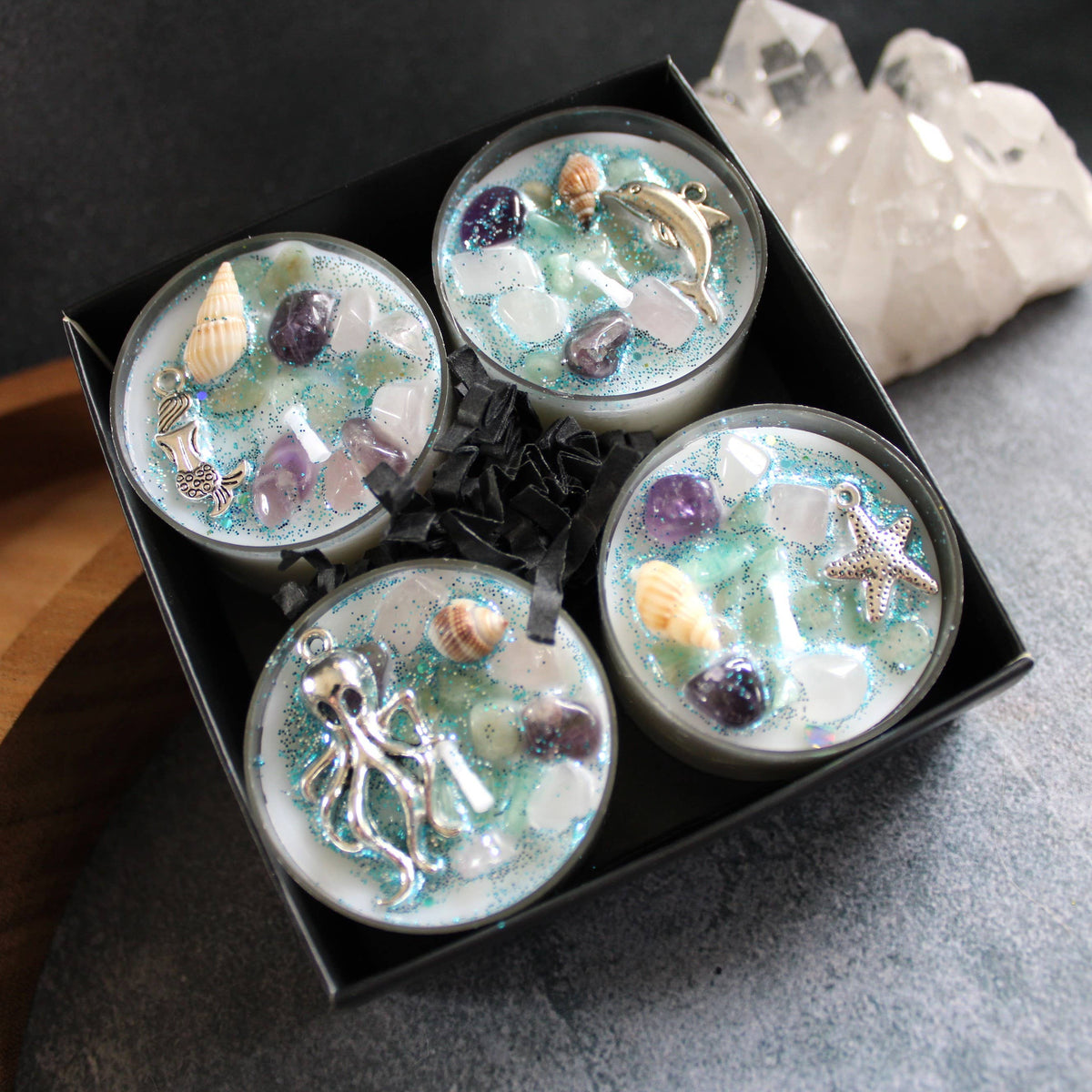 Sea Witch Tealight Crystal Candles