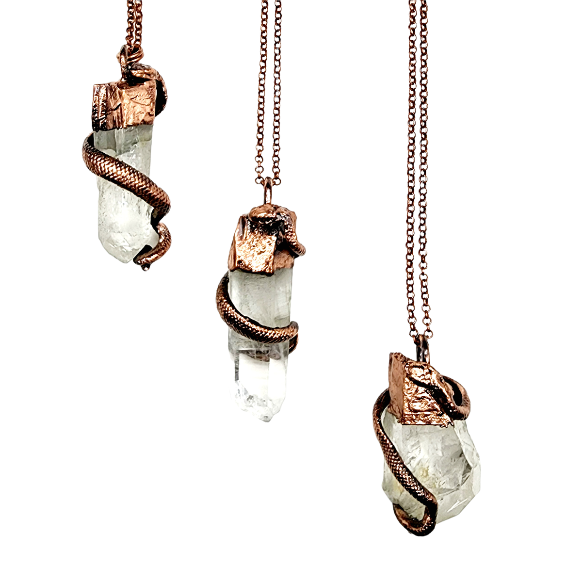 Clear Quartz Serpent Necklace