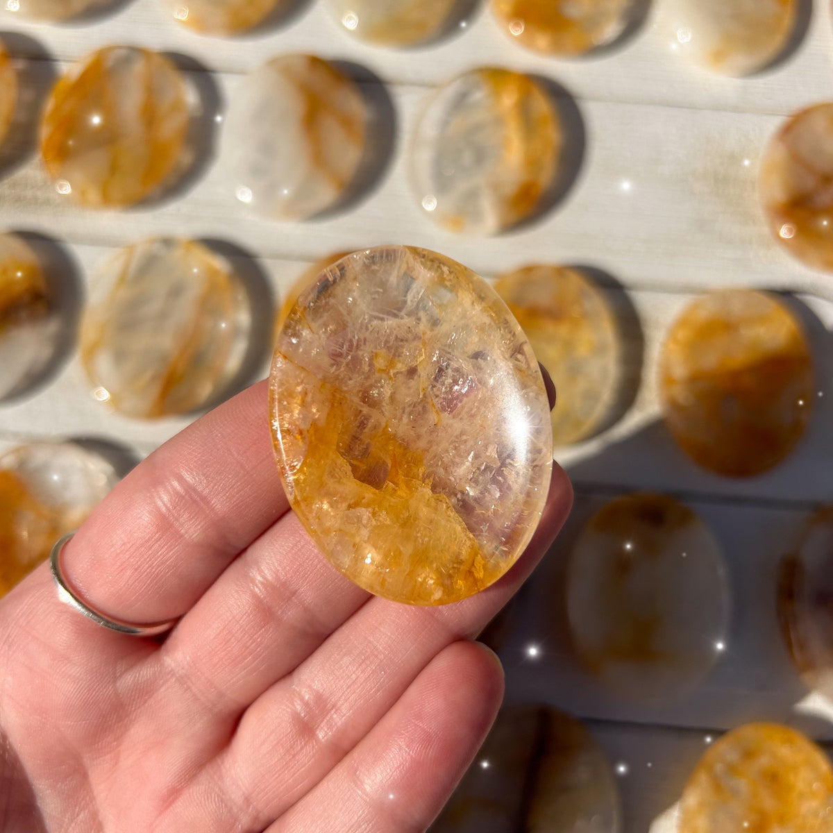 Golden Healer Quartz Thumb Stone