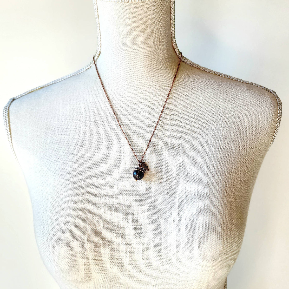 Acorn Necklace - Smoky Quartz