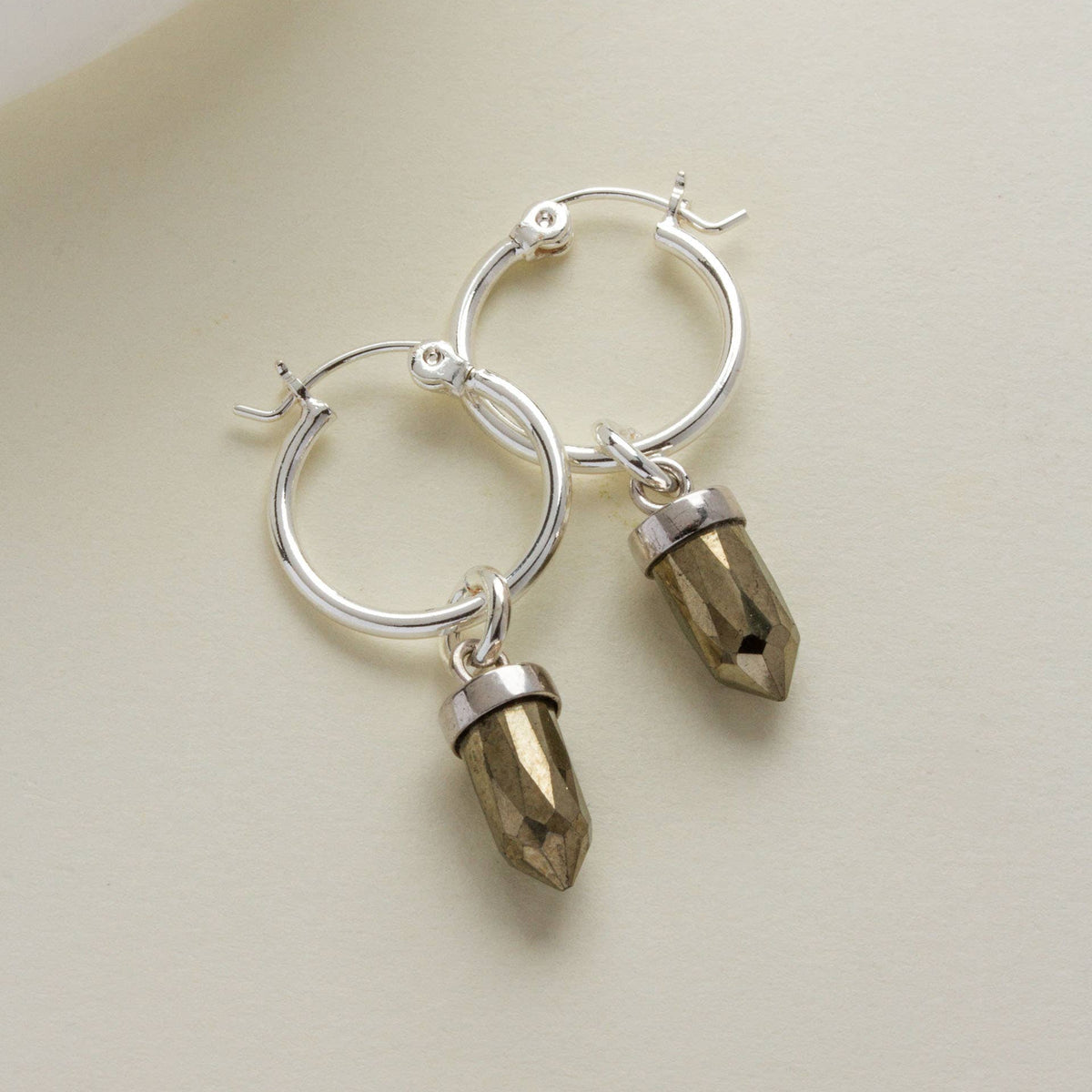 Pyrite On Point Mini Hoop Earrings