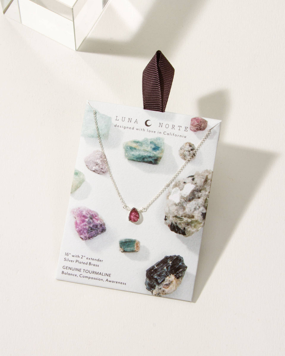 Ruby Tourmaline Silver Delicate Necklace