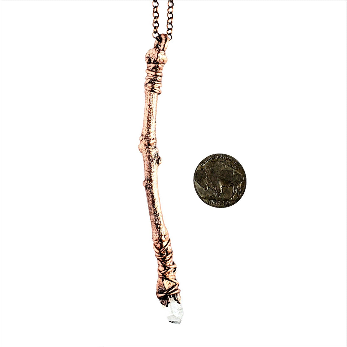 Clear Quartz Sticks &amp; Stones Wand Necklace