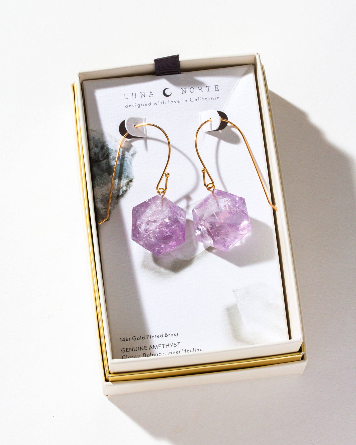 Amethyst Elongated Ear Wire Earring