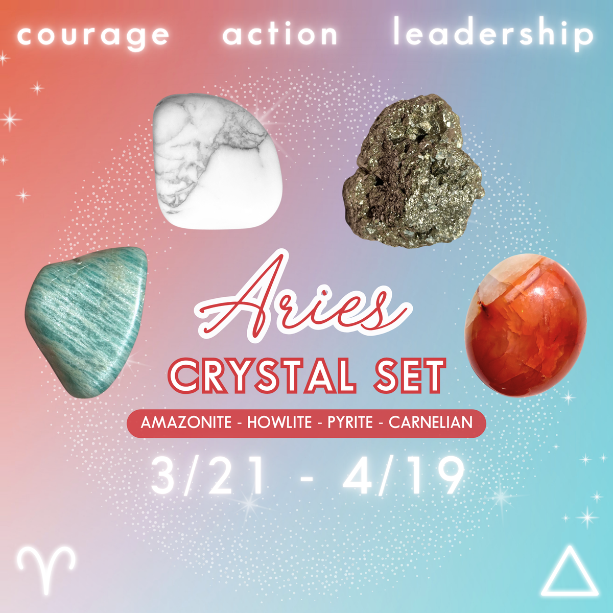 Aries Zodiac Crystal Set