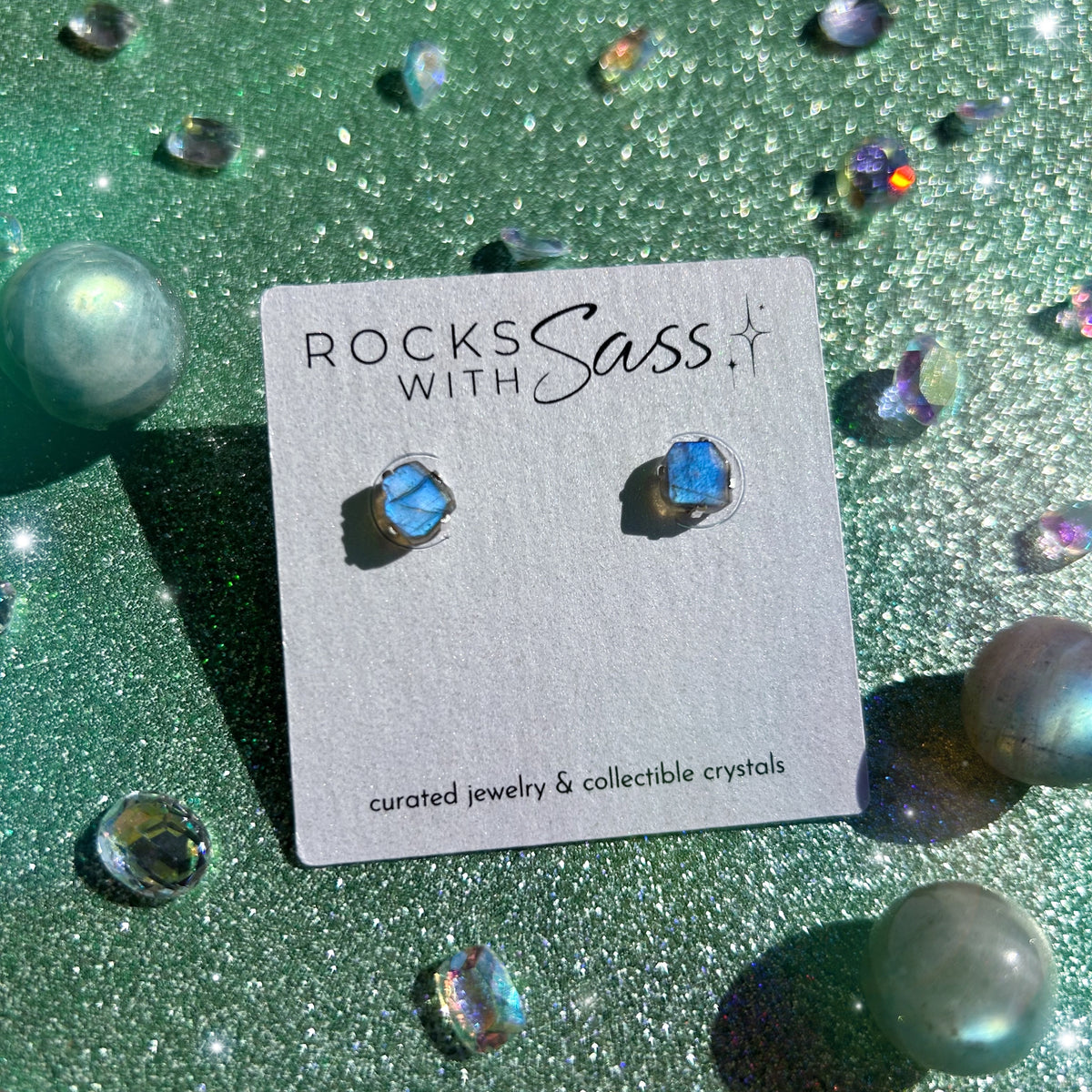 Labradorite Stud Earrings