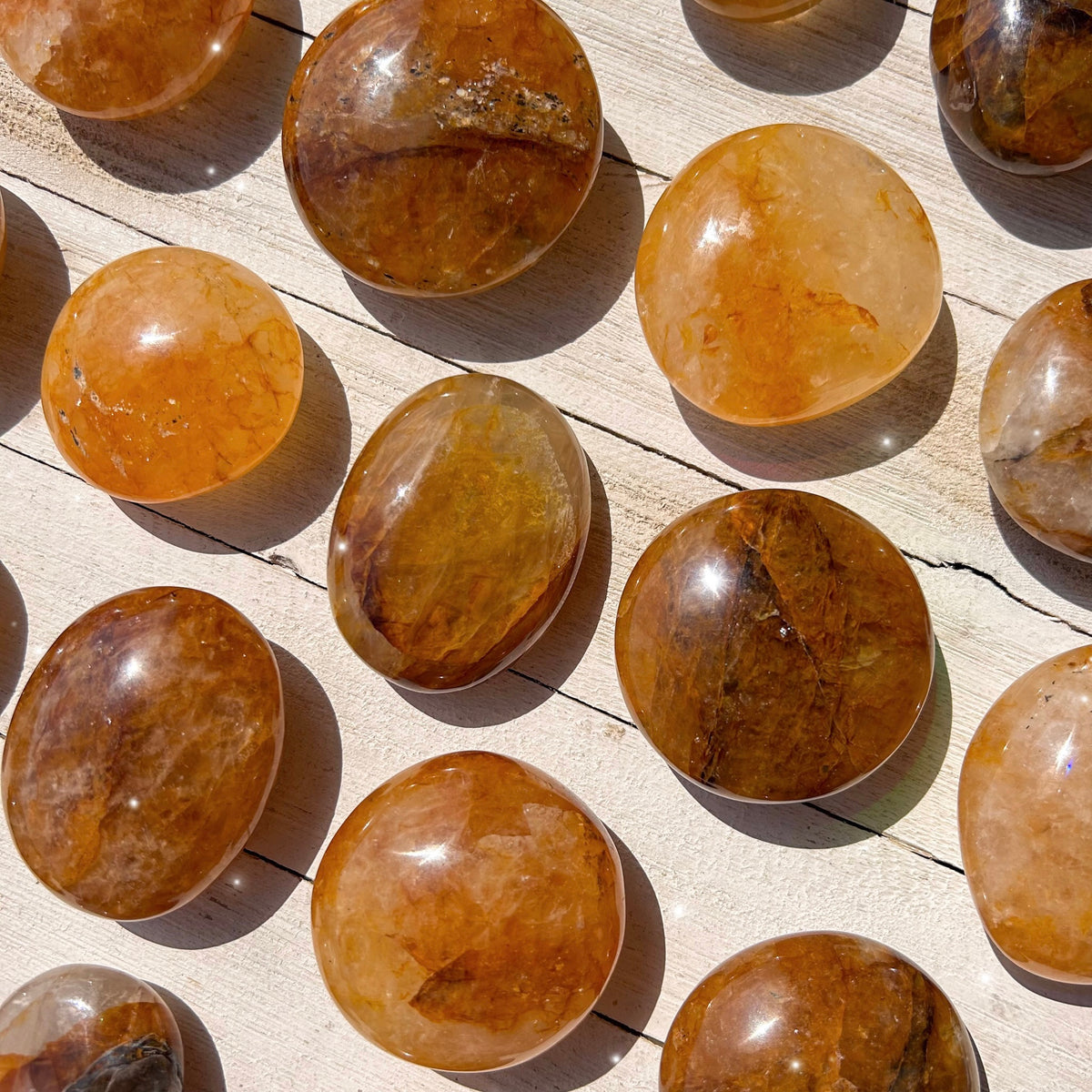 Golden Healer Quartz Palm Stones