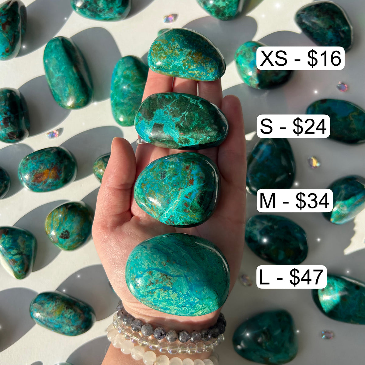 Chrysocolla Palm Stones