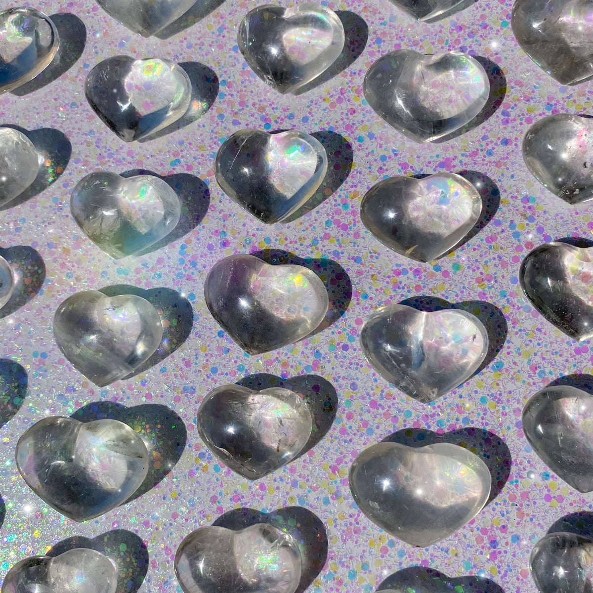 Clear Quartz Hearts