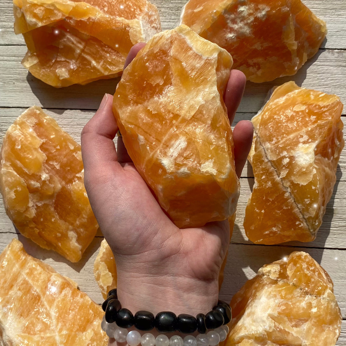 Large Raw Orange Calcite