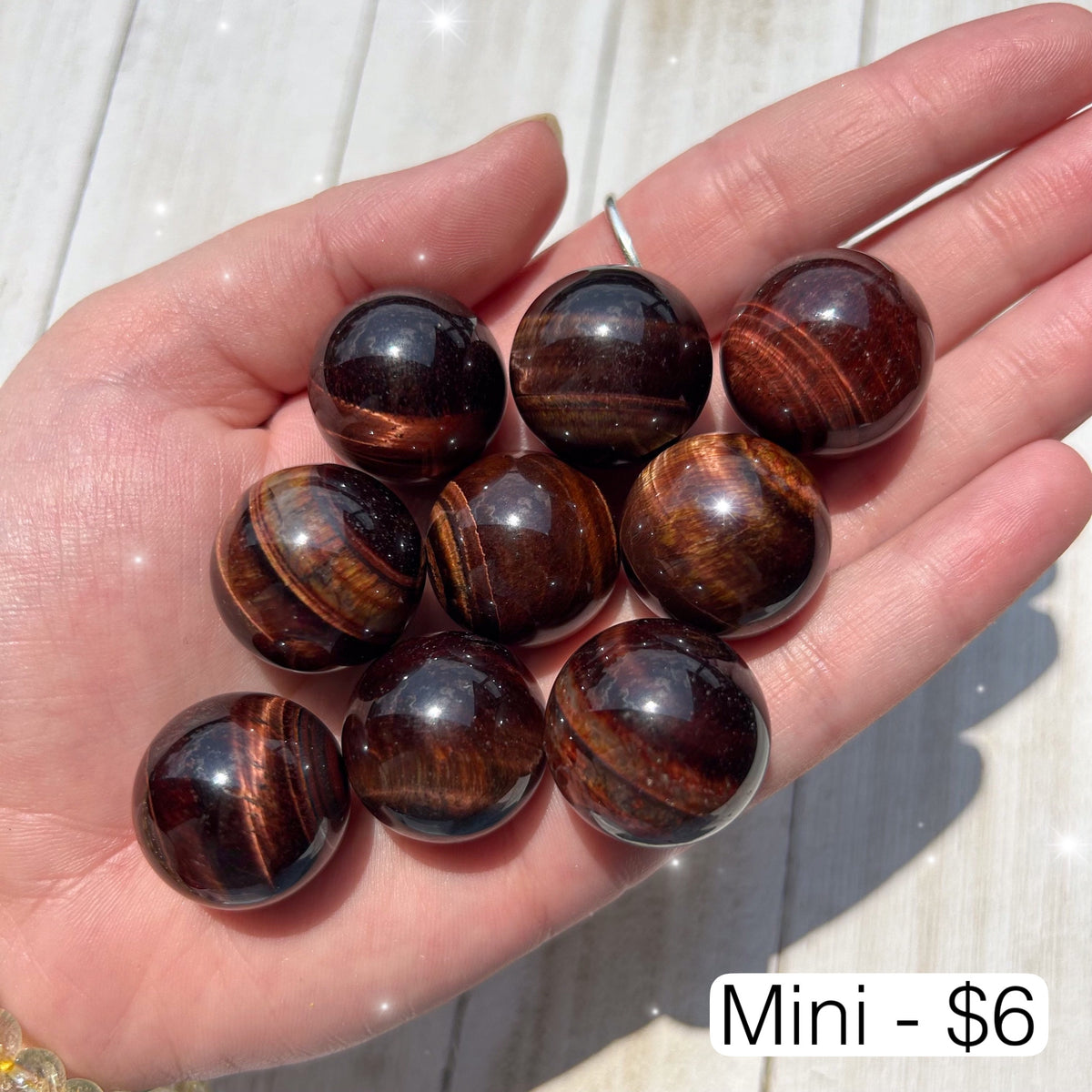 Red Tiger&#39;s Eye Mini Spheres