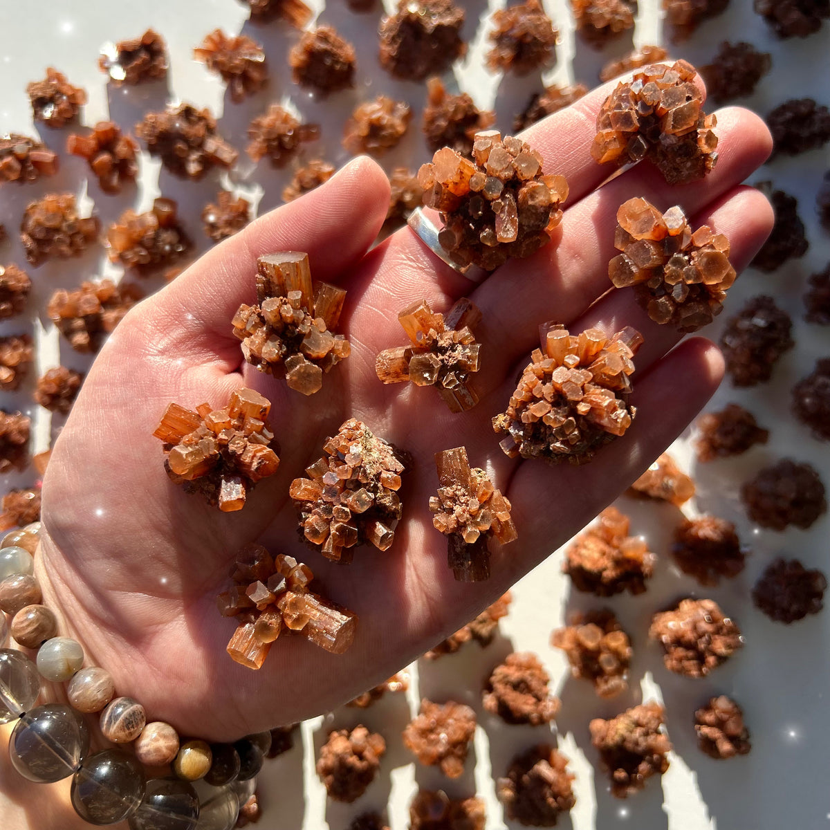Orange Aragonite Mini Clusters