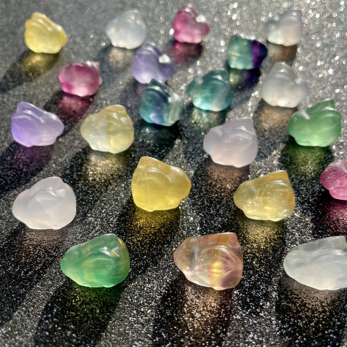 Fluorite Bunny Rabbit Carvings - Mini