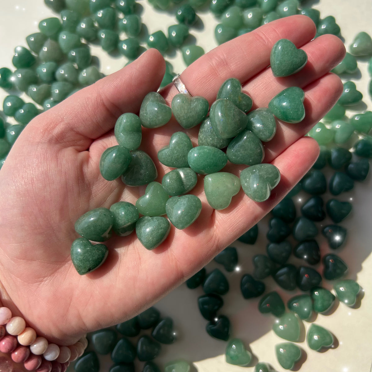 Green Aventurine Hearts - Mini