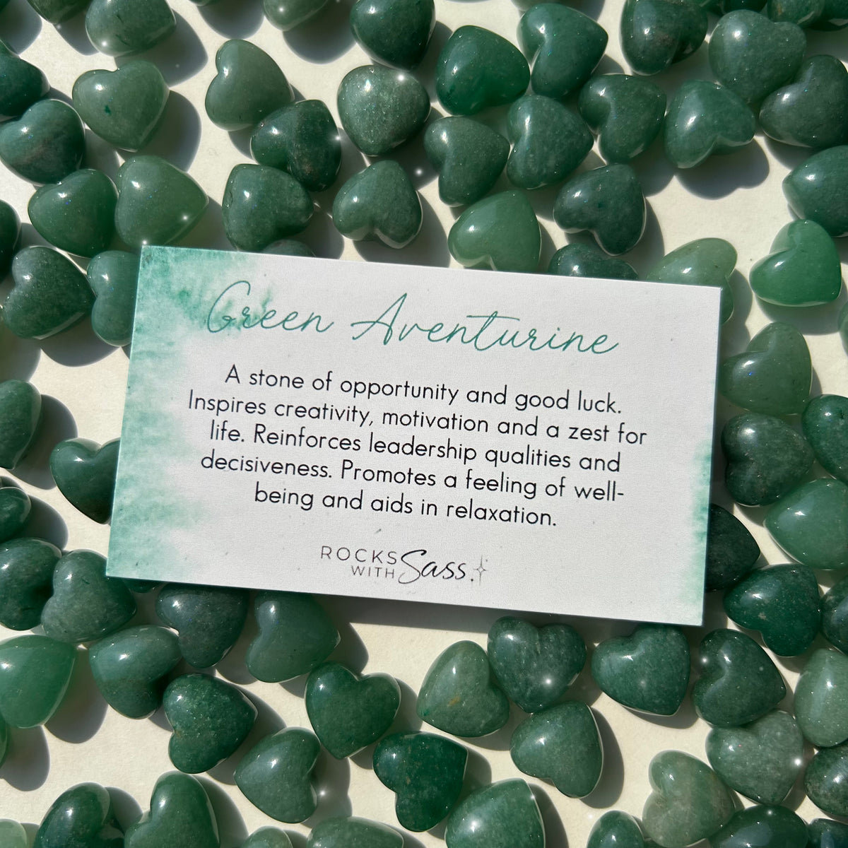 Green Aventurine Hearts - Mini