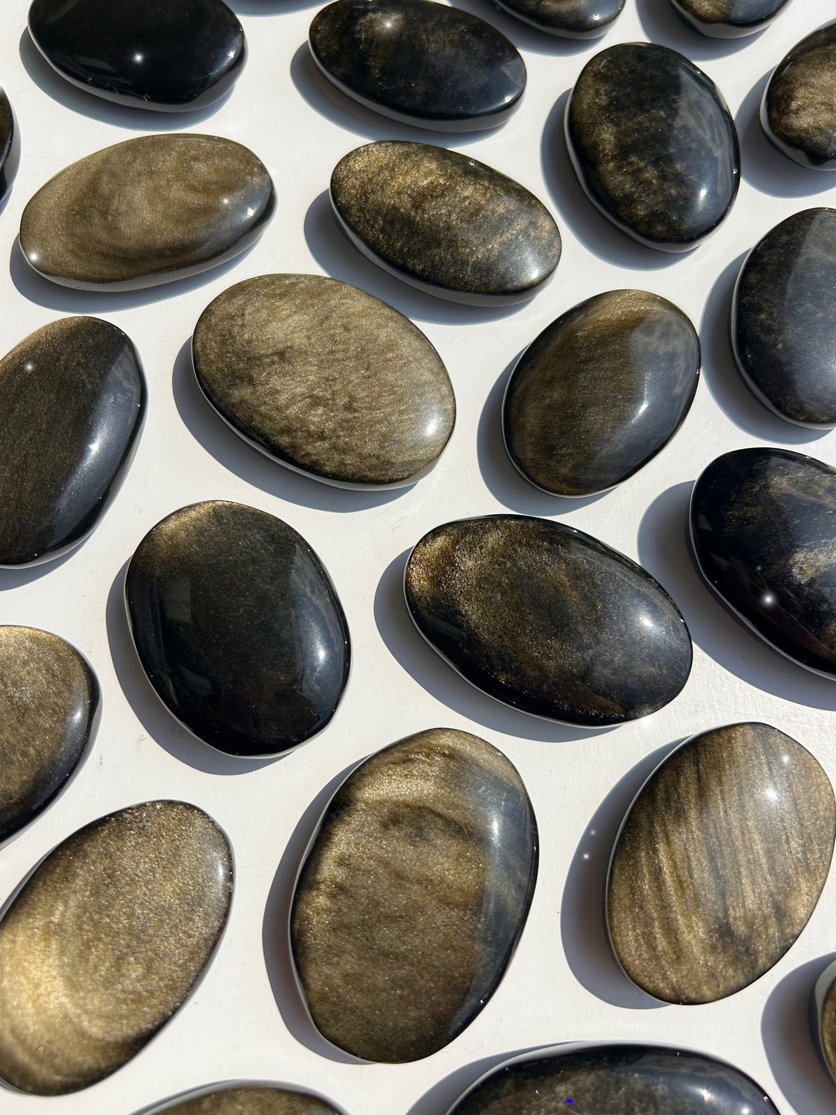 Gold Sheen Obsidian Palm Stones