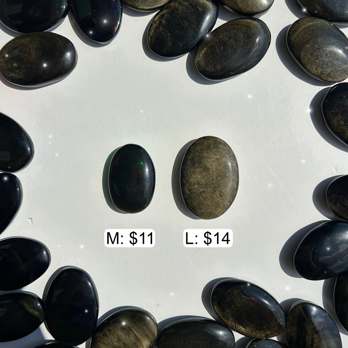 Gold Sheen Obsidian Palm Stones