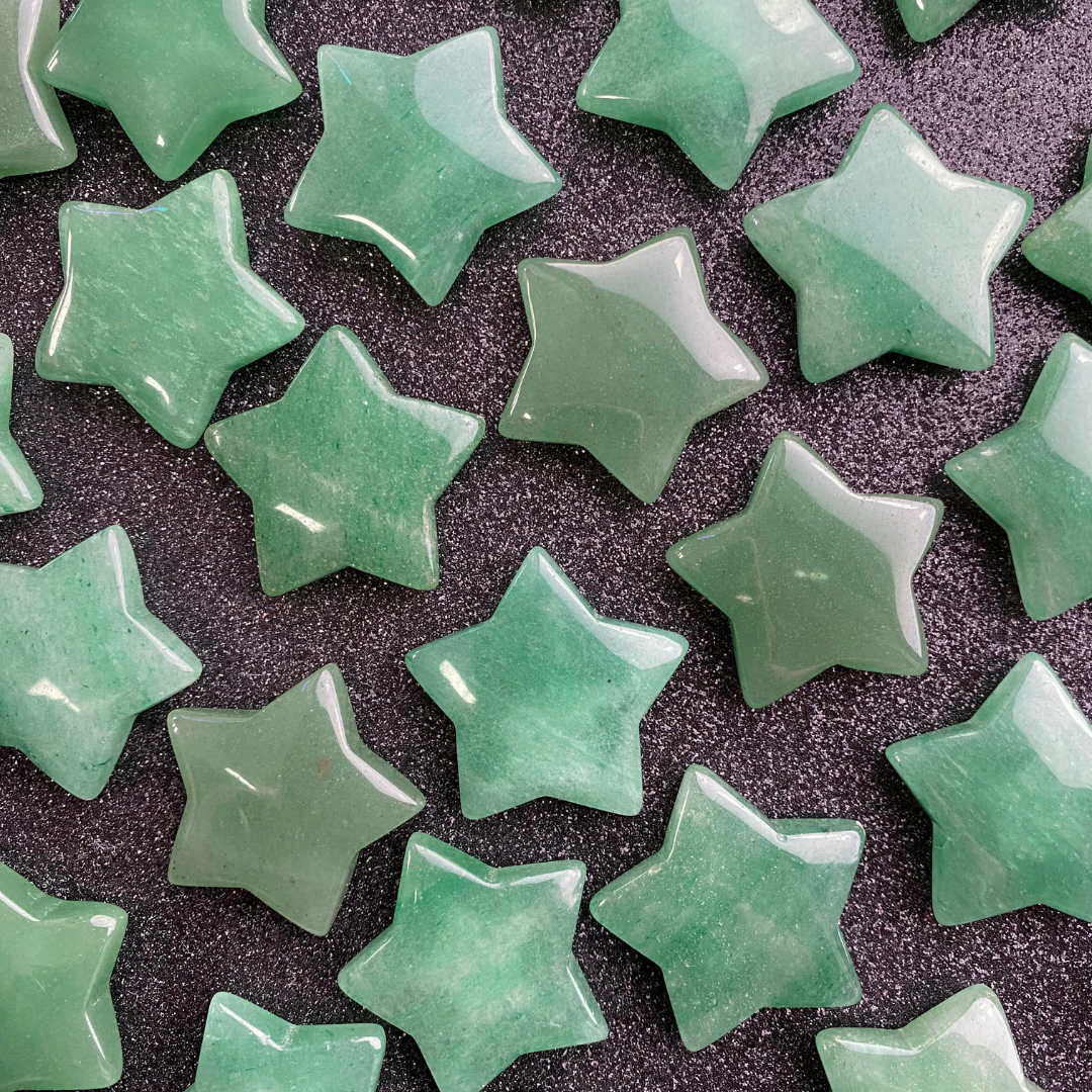 Green Aventurine Star Carvings