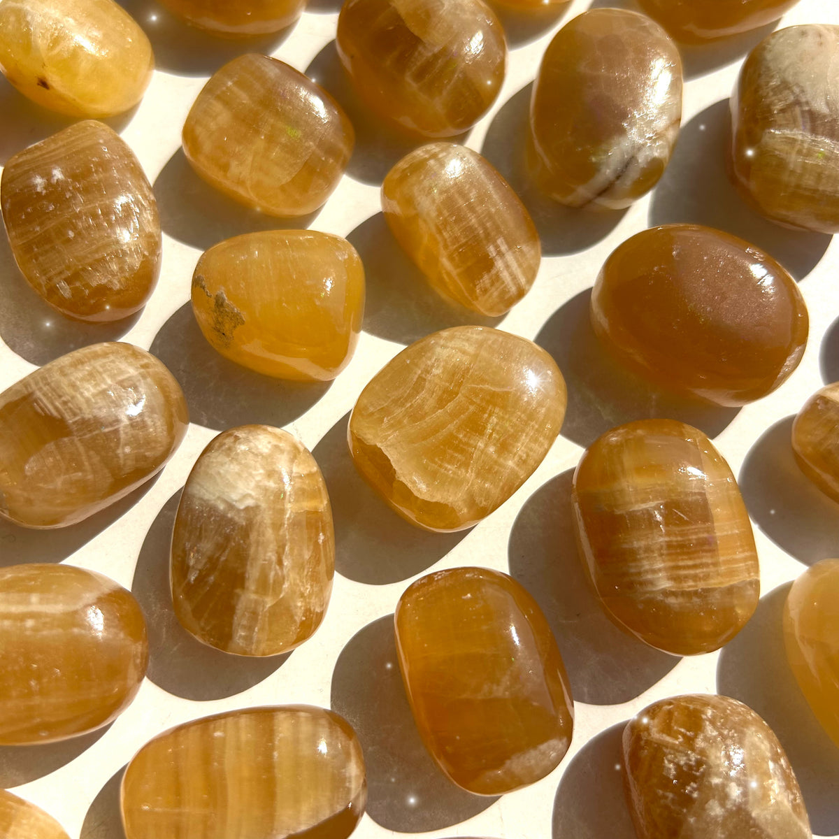 Honey Calcite Tumbled Pocket Stones