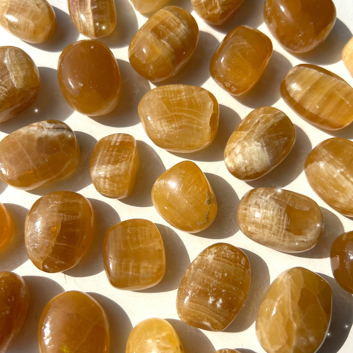 Honey Calcite Tumbled Pocket Stones