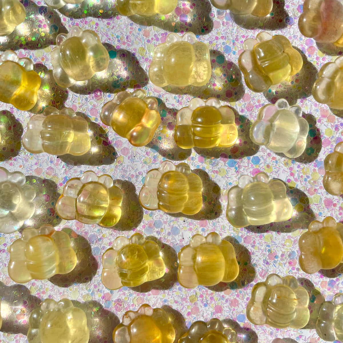 Yellow Fluorite Bee Carvings - Mini