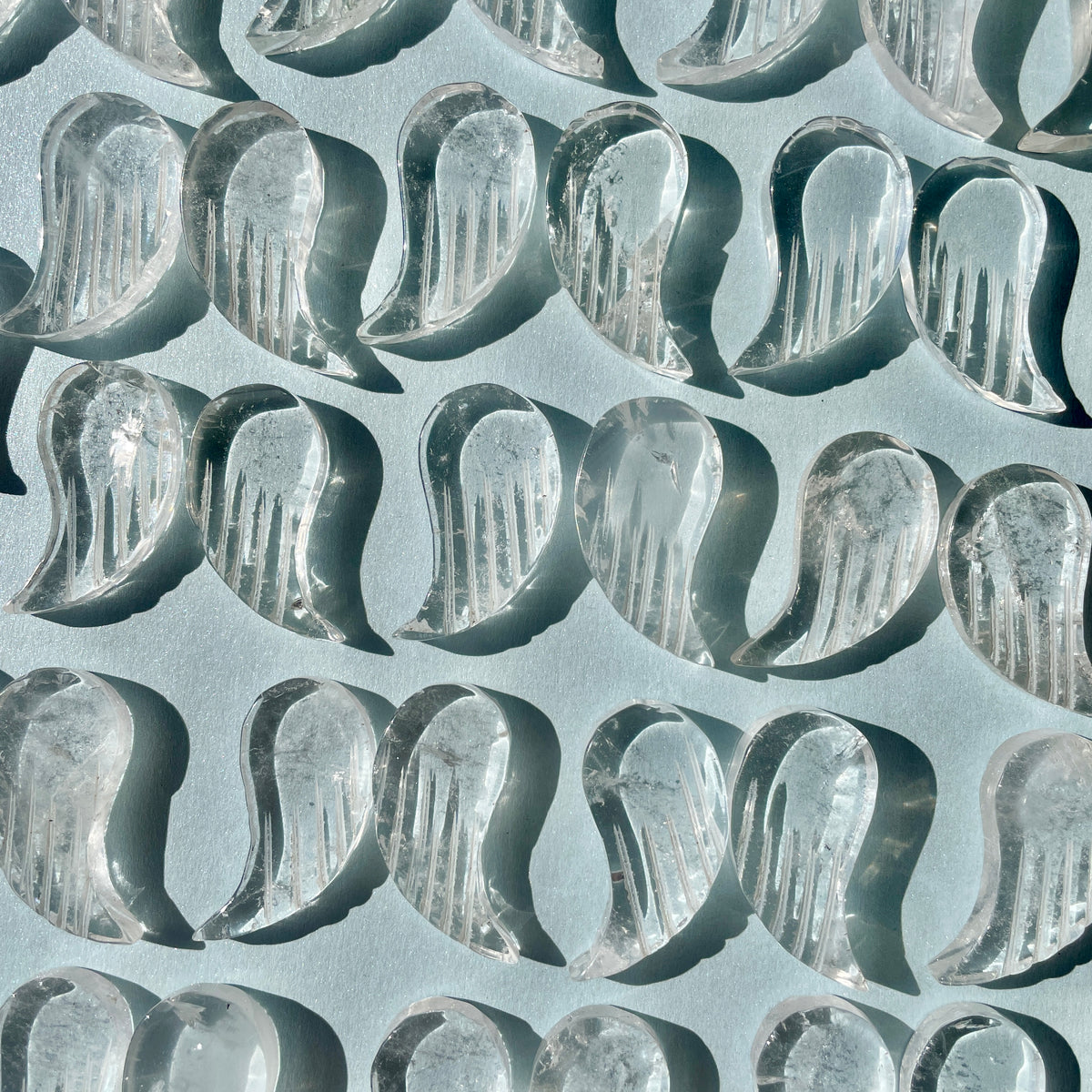 Quartz Mini Wing Carvings