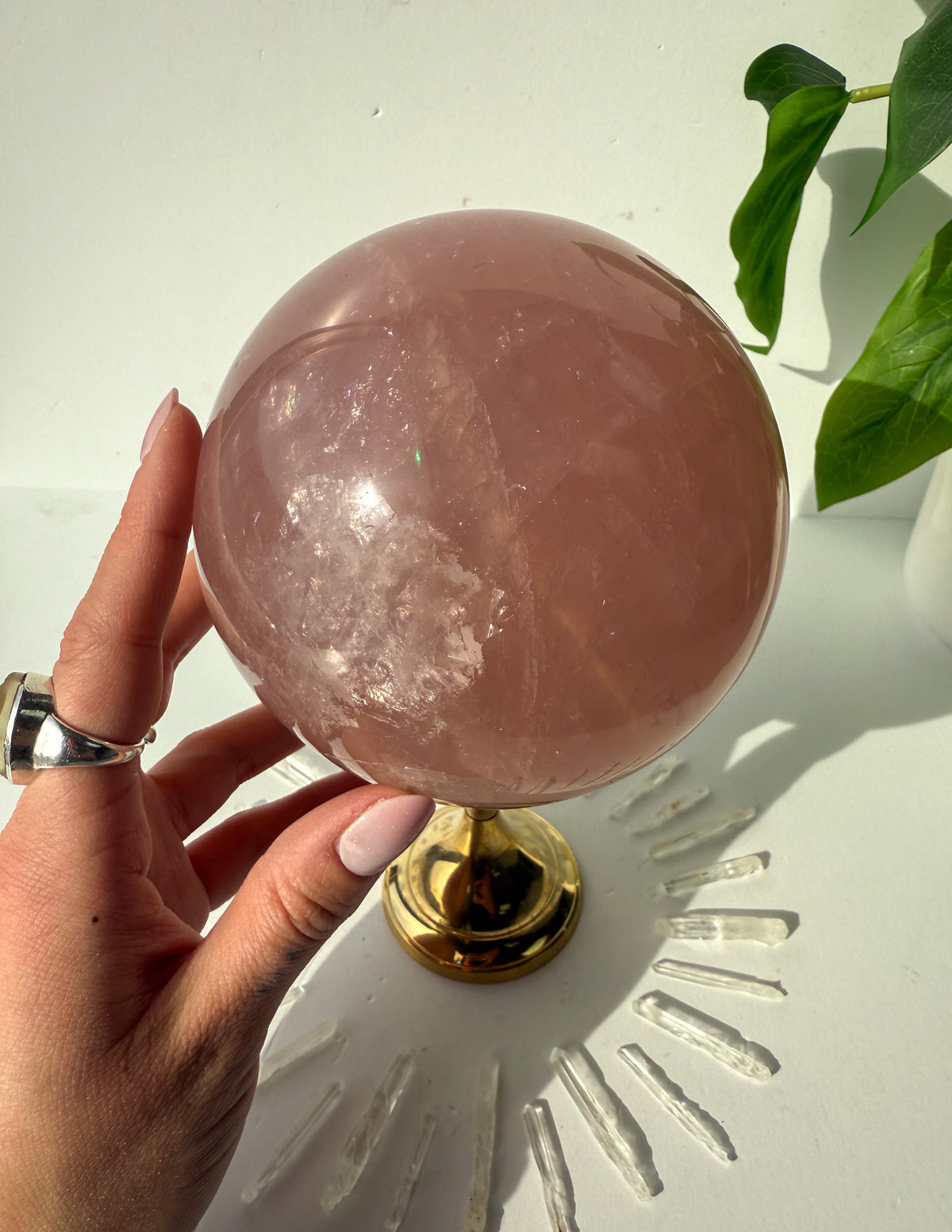 Rose Quartz Statement Sphere - M