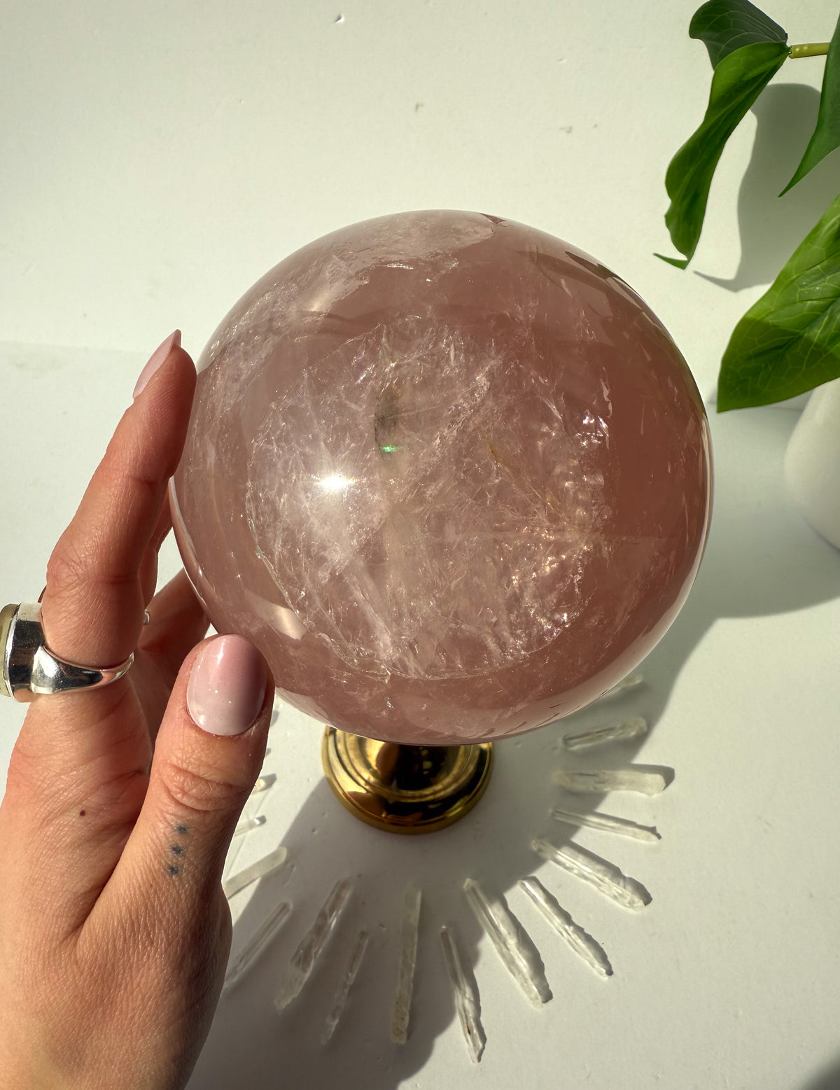 Rose Quartz Statement Sphere - M