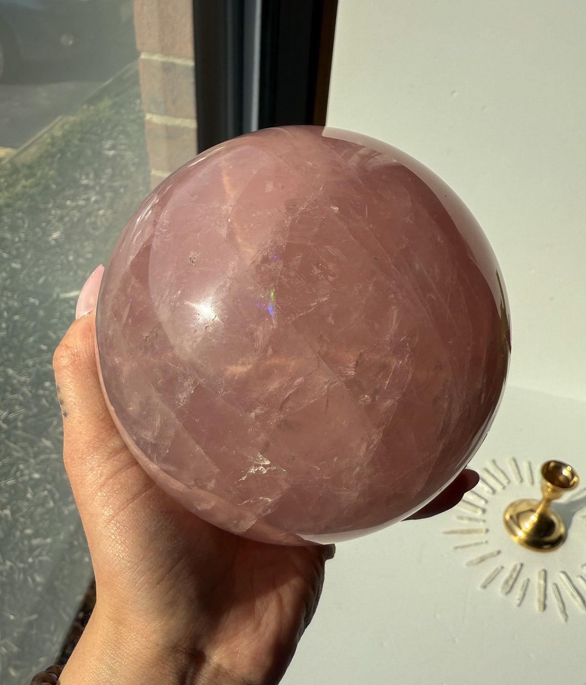 Rose Quartz Statement Sphere - M