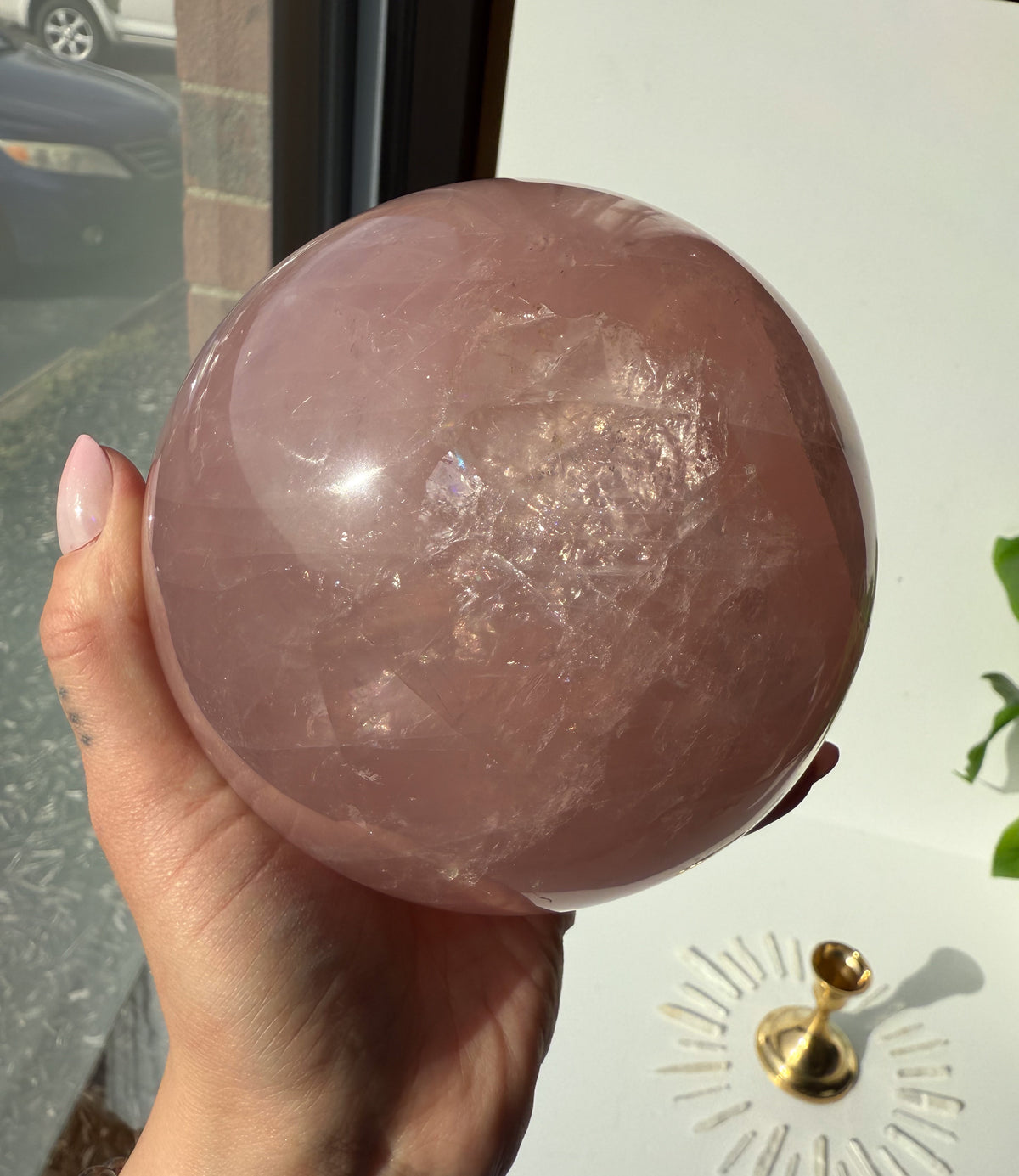 Rose Quartz Statement Sphere - M