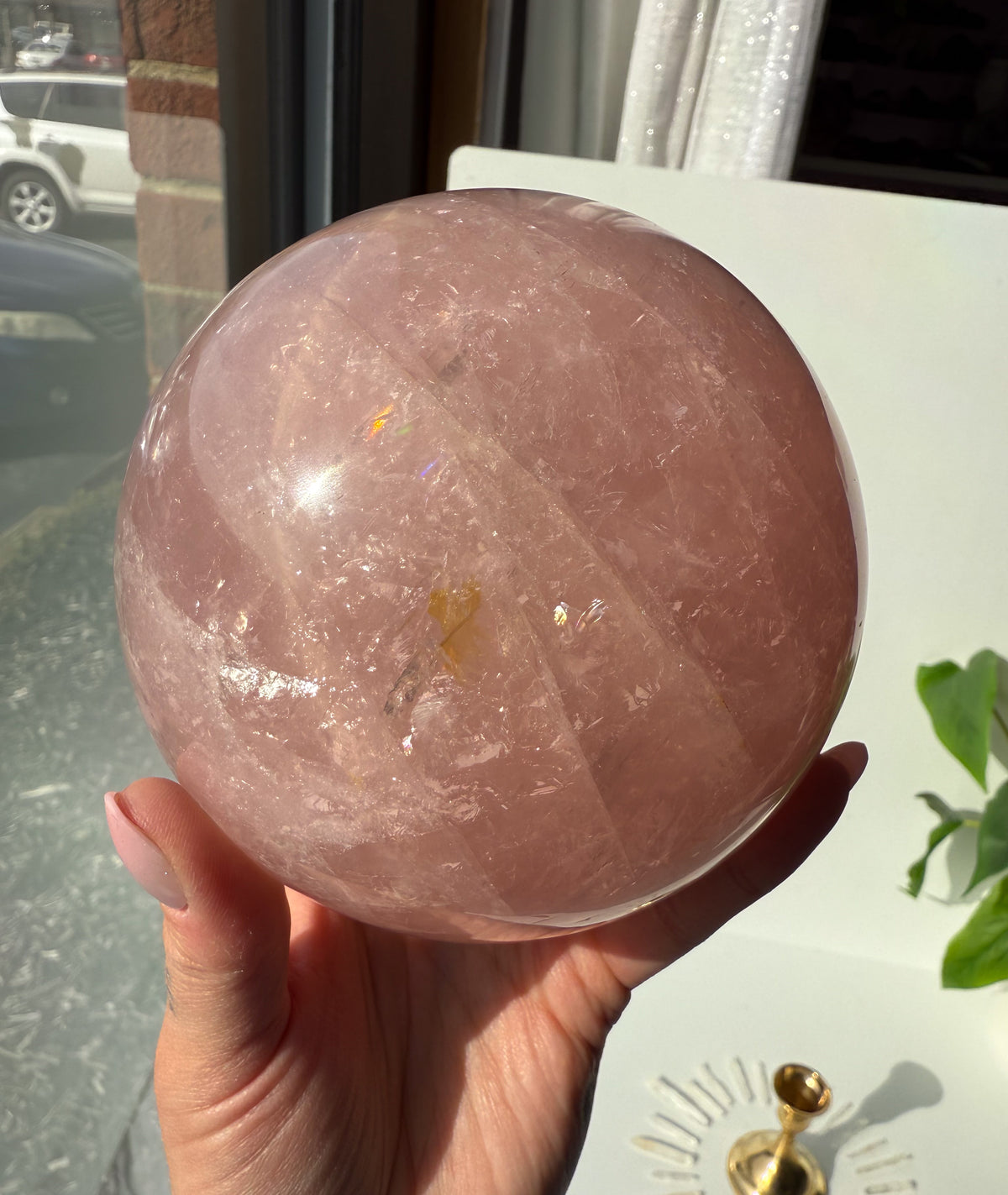 Rose Quartz Statement Sphere - M