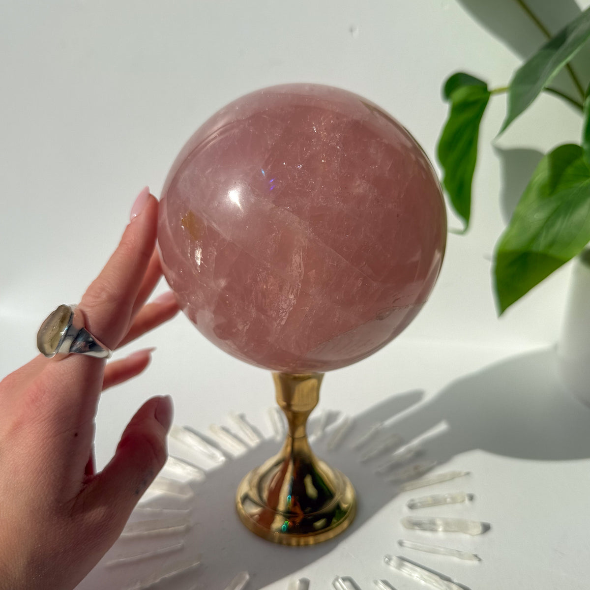 Rose Quartz Statement Sphere - M