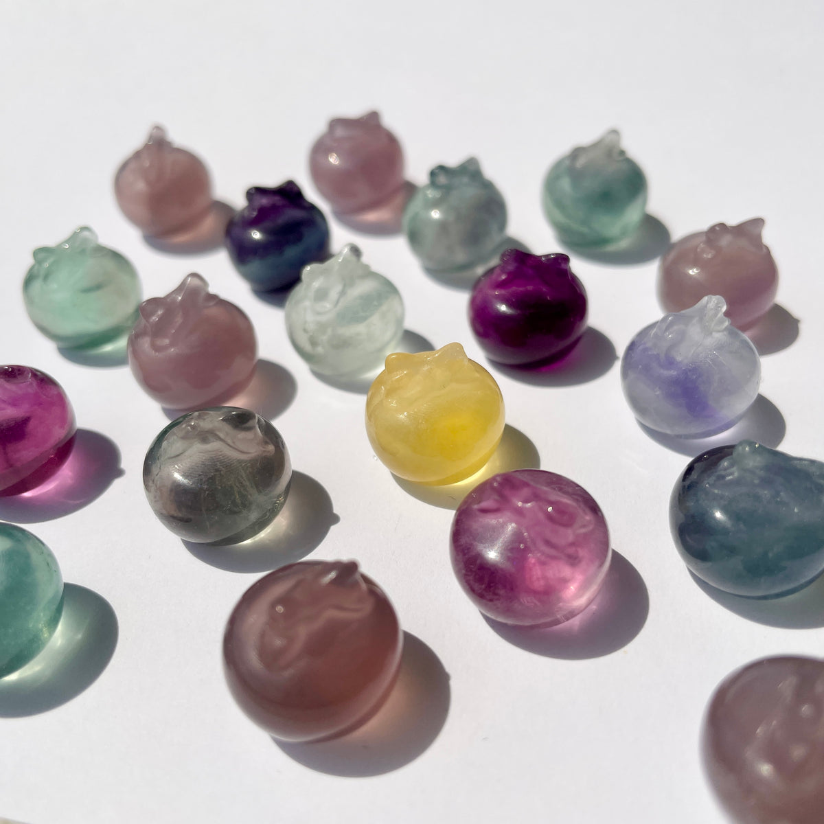Fluorite Apple Carvings - Mini