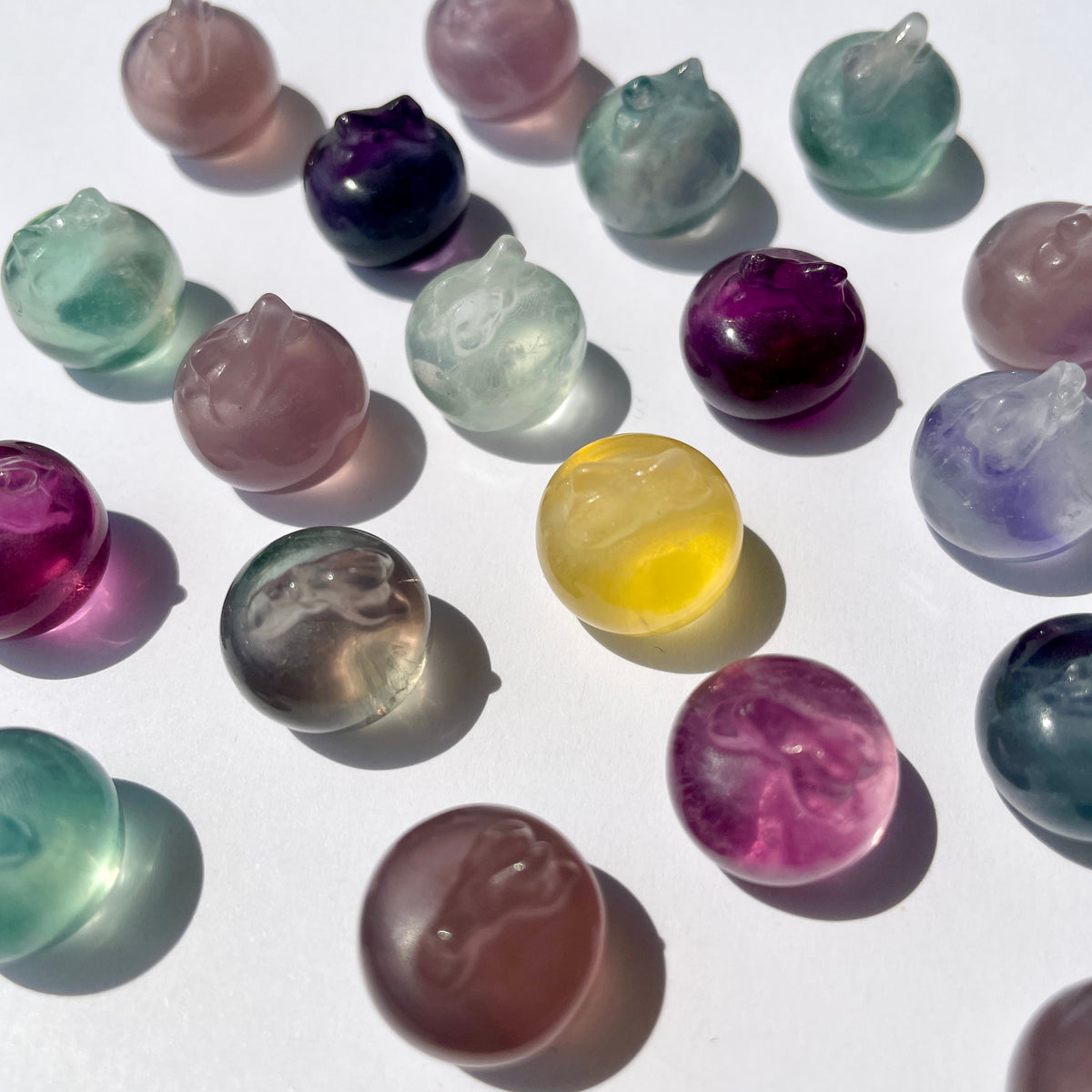 Fluorite Apple Carvings - Mini