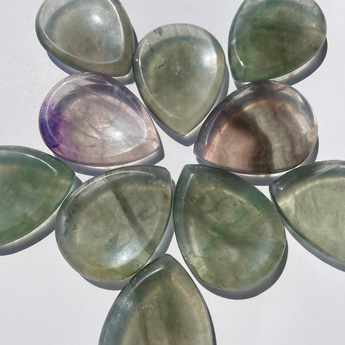 Fluorite Thumb Stones - Tear Shaped