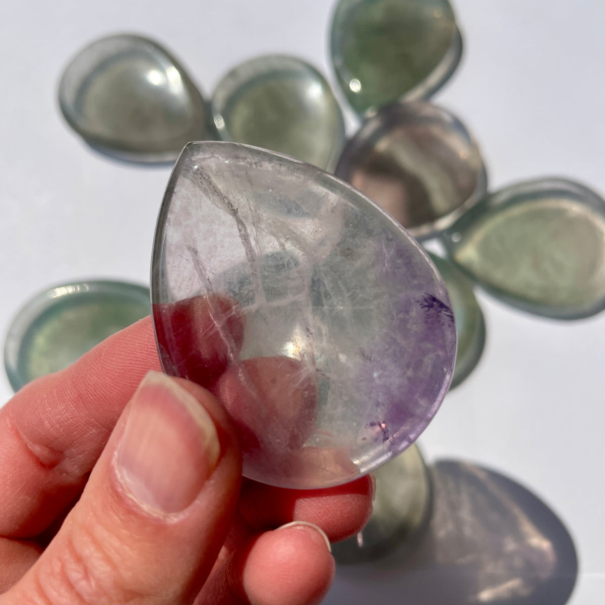 Fluorite Thumb Stones - Tear Shaped