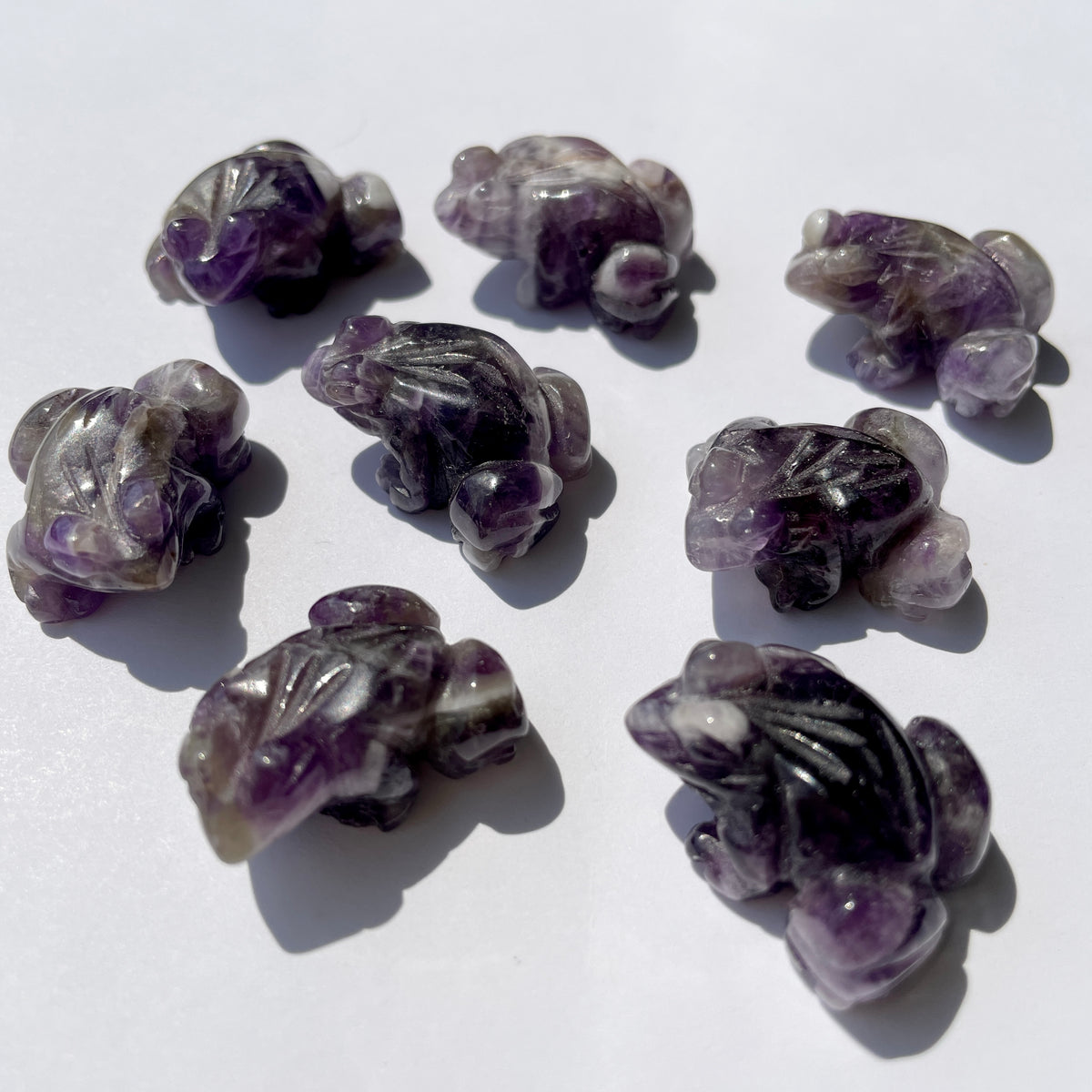 Amethyst Frog Carvings - Mini