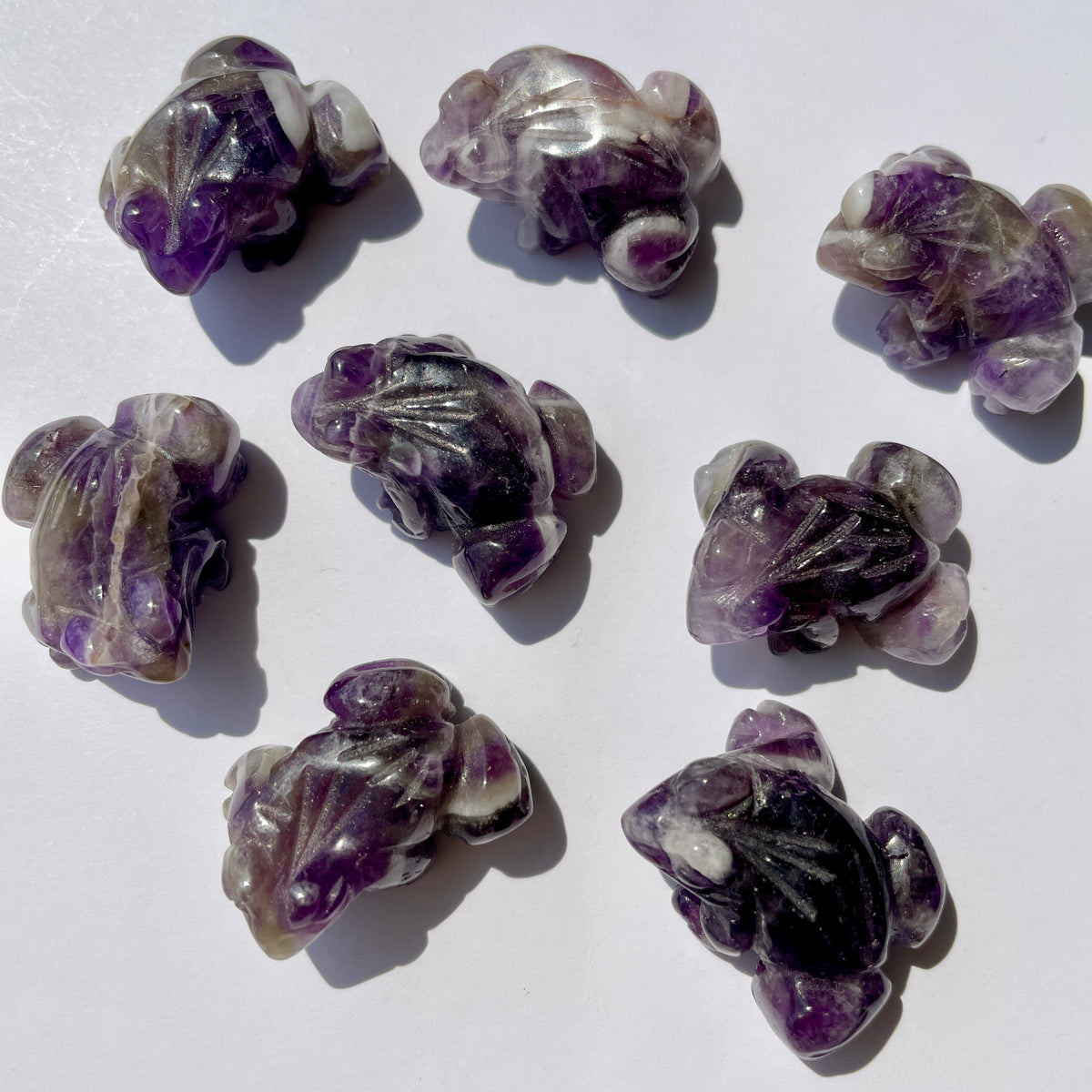 Amethyst Frog Carvings - Mini