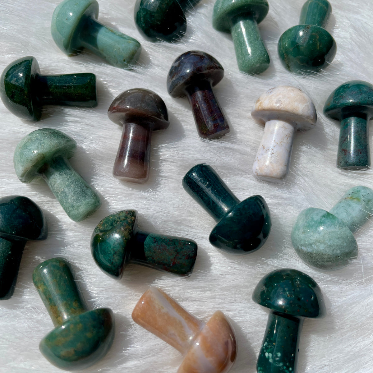 Ocean Jasper Mushroom Carvings