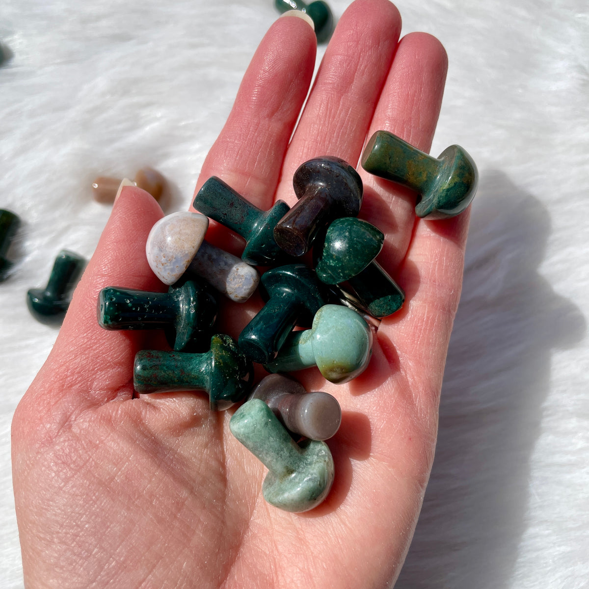 Ocean Jasper Mushroom Carvings