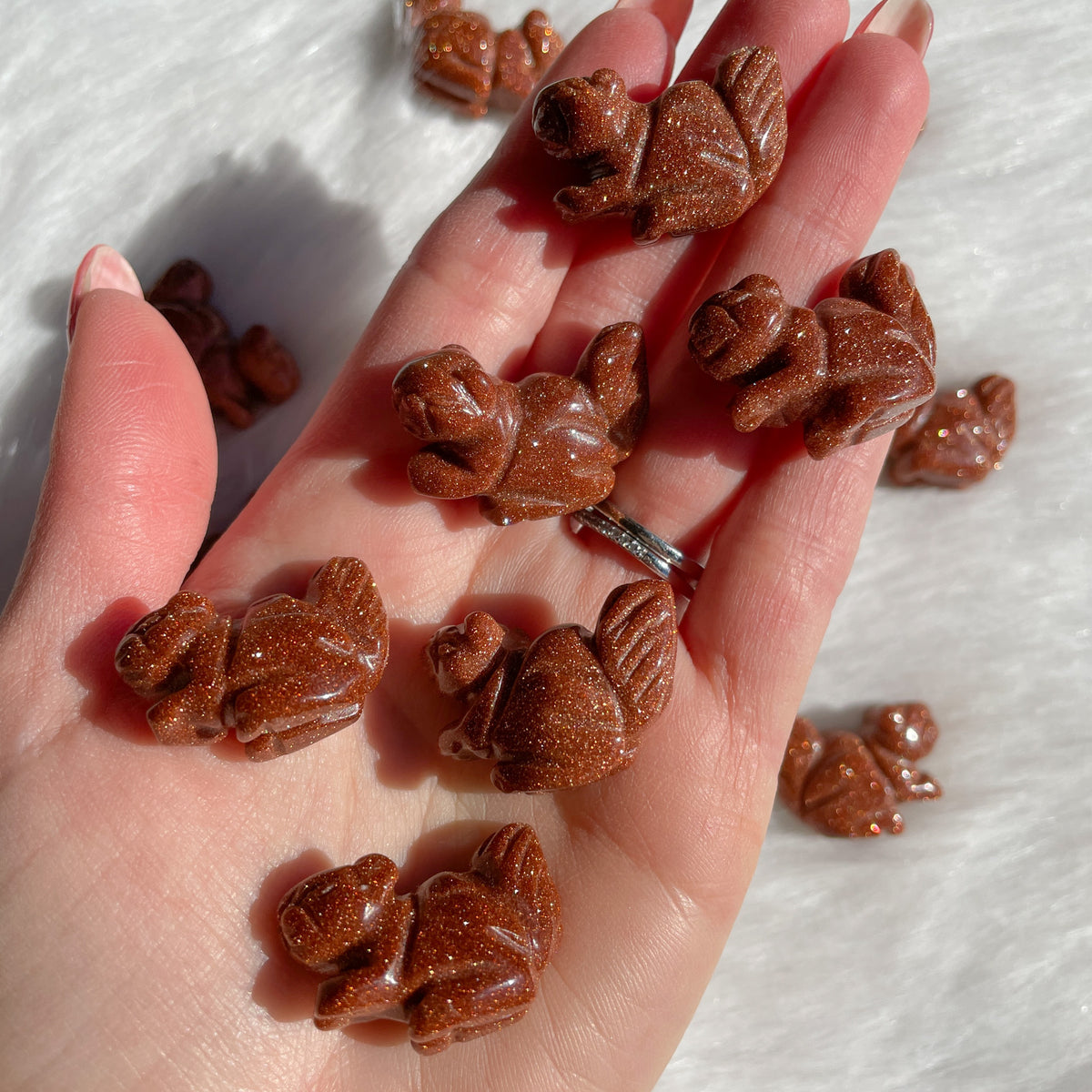 Goldstone Squirrel Carvings