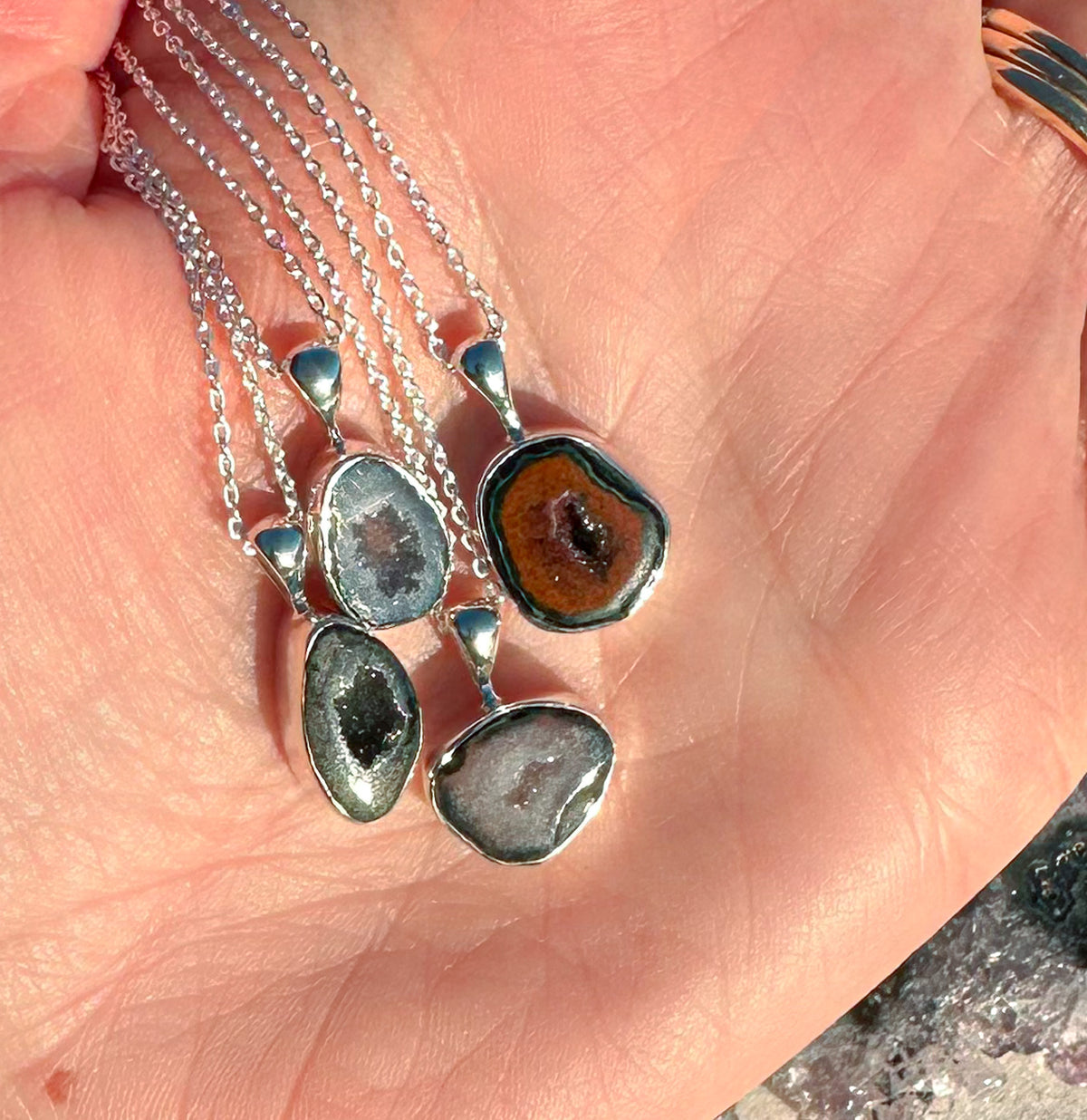 Druzy Agate Pendant Necklace