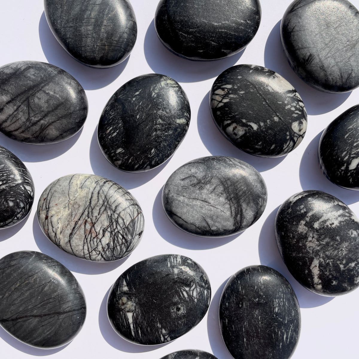 Spiderweb Jasper Palm Stones