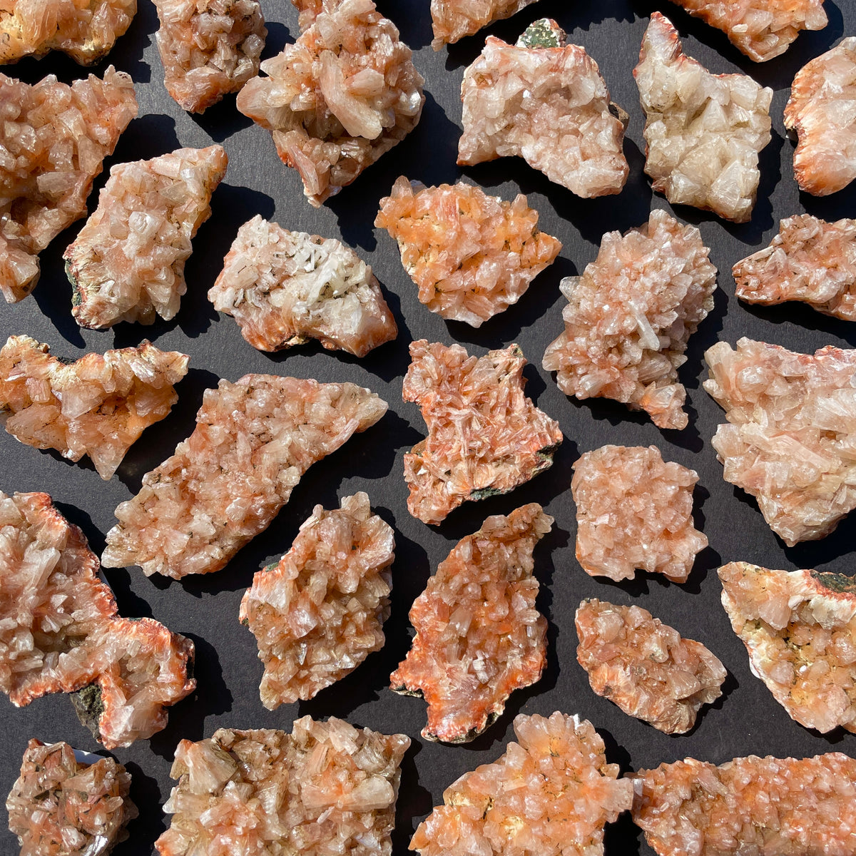 Orange Heulandite Mini Clusters