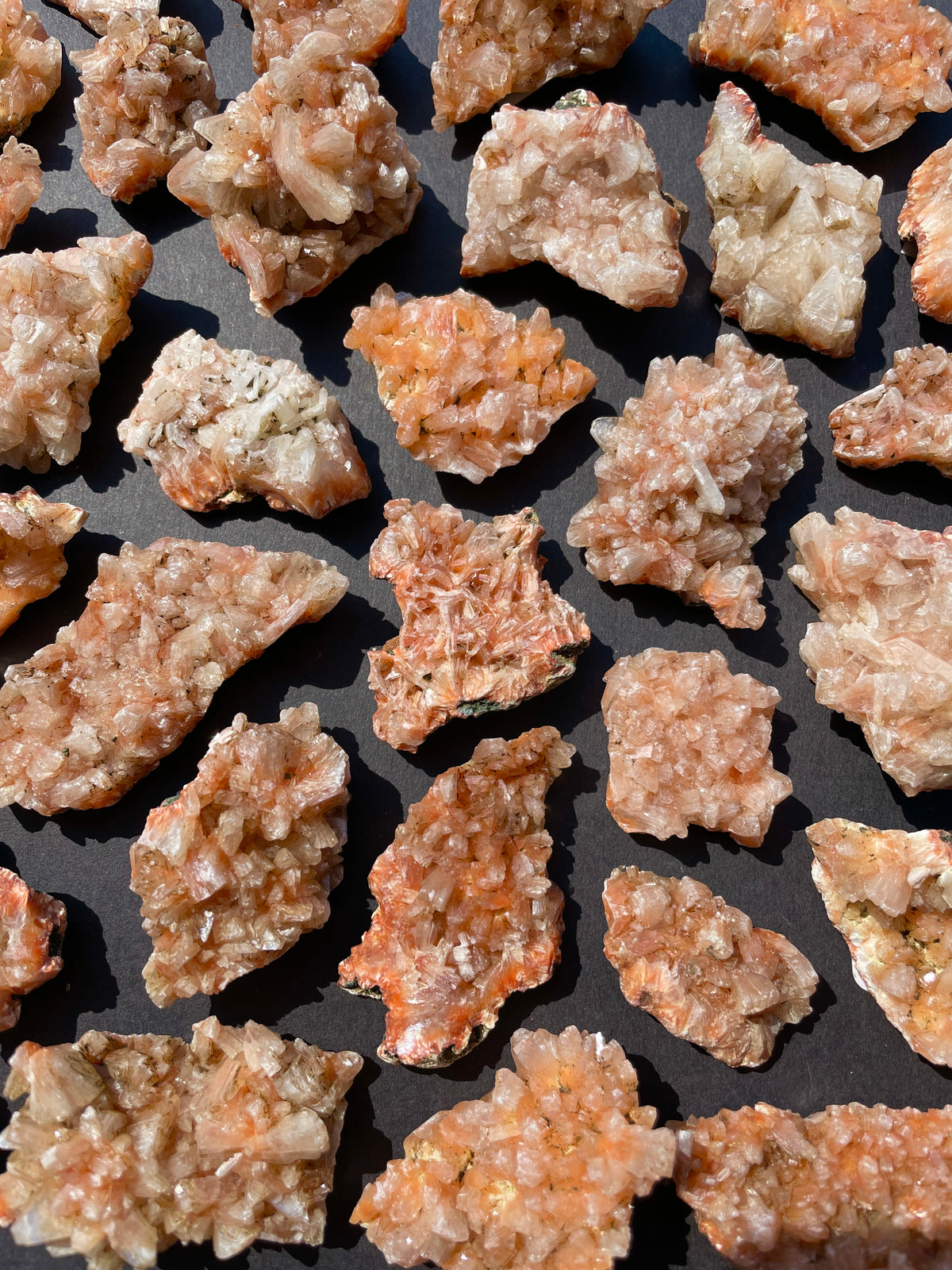 Orange Heulandite Mini Clusters