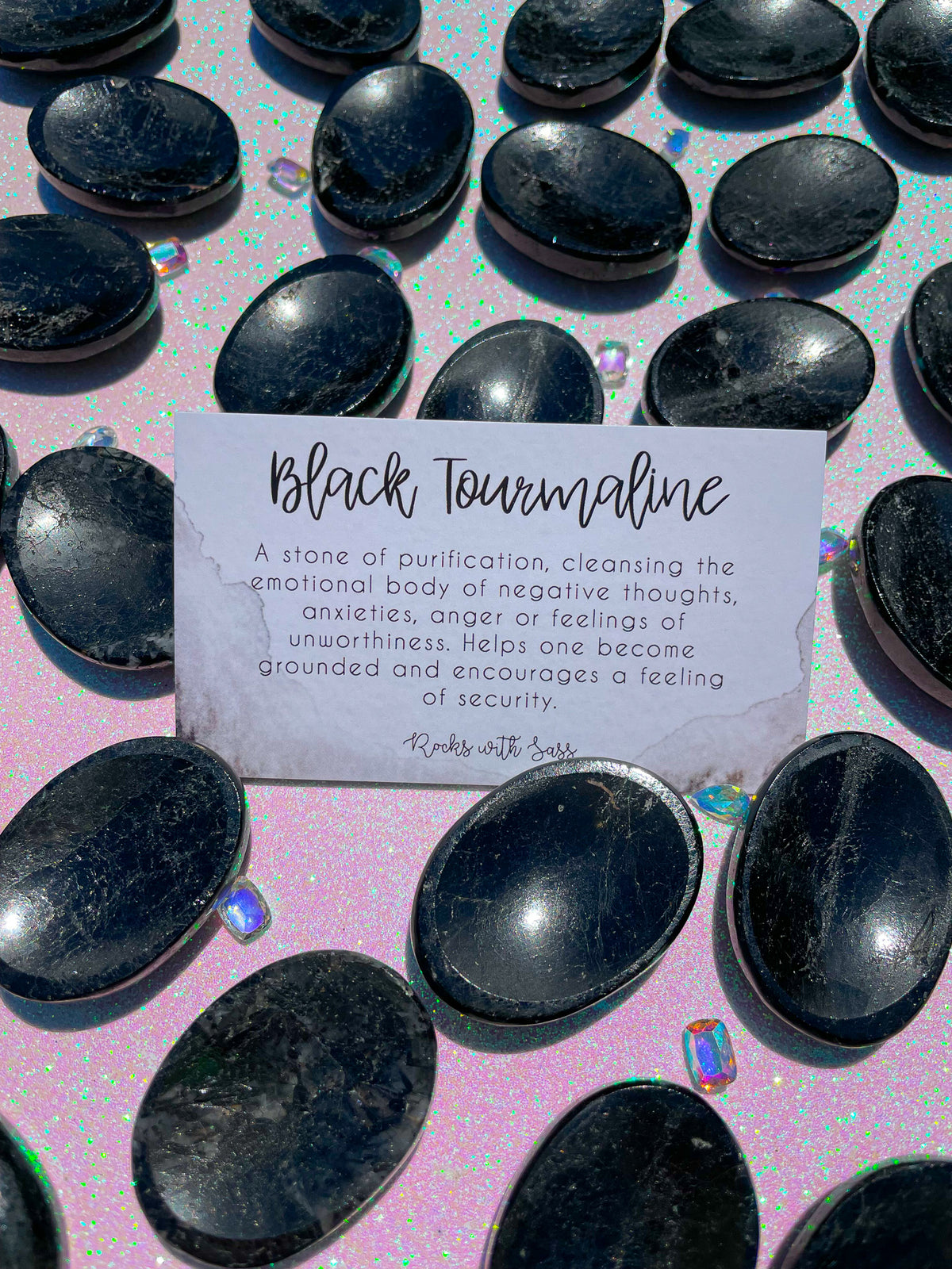 Black Tourmaline Thumb Stones