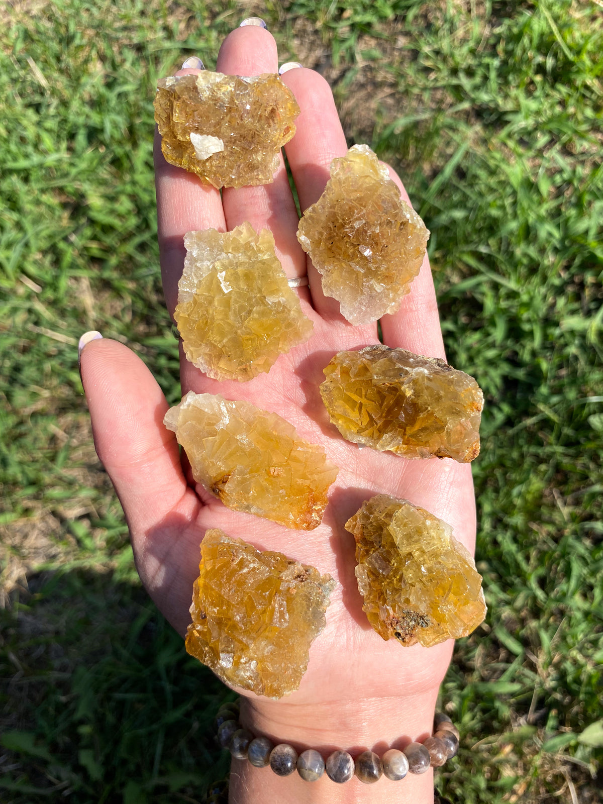 Cubic Yellow Fluorite Clusters