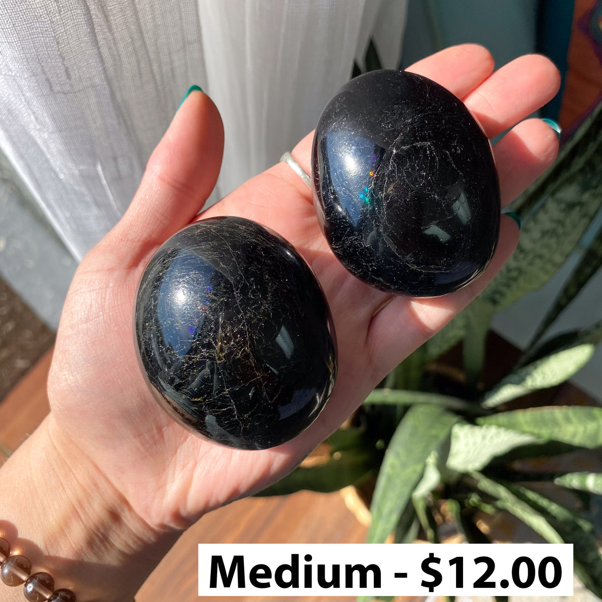 Black Tourmaline Palm Stone