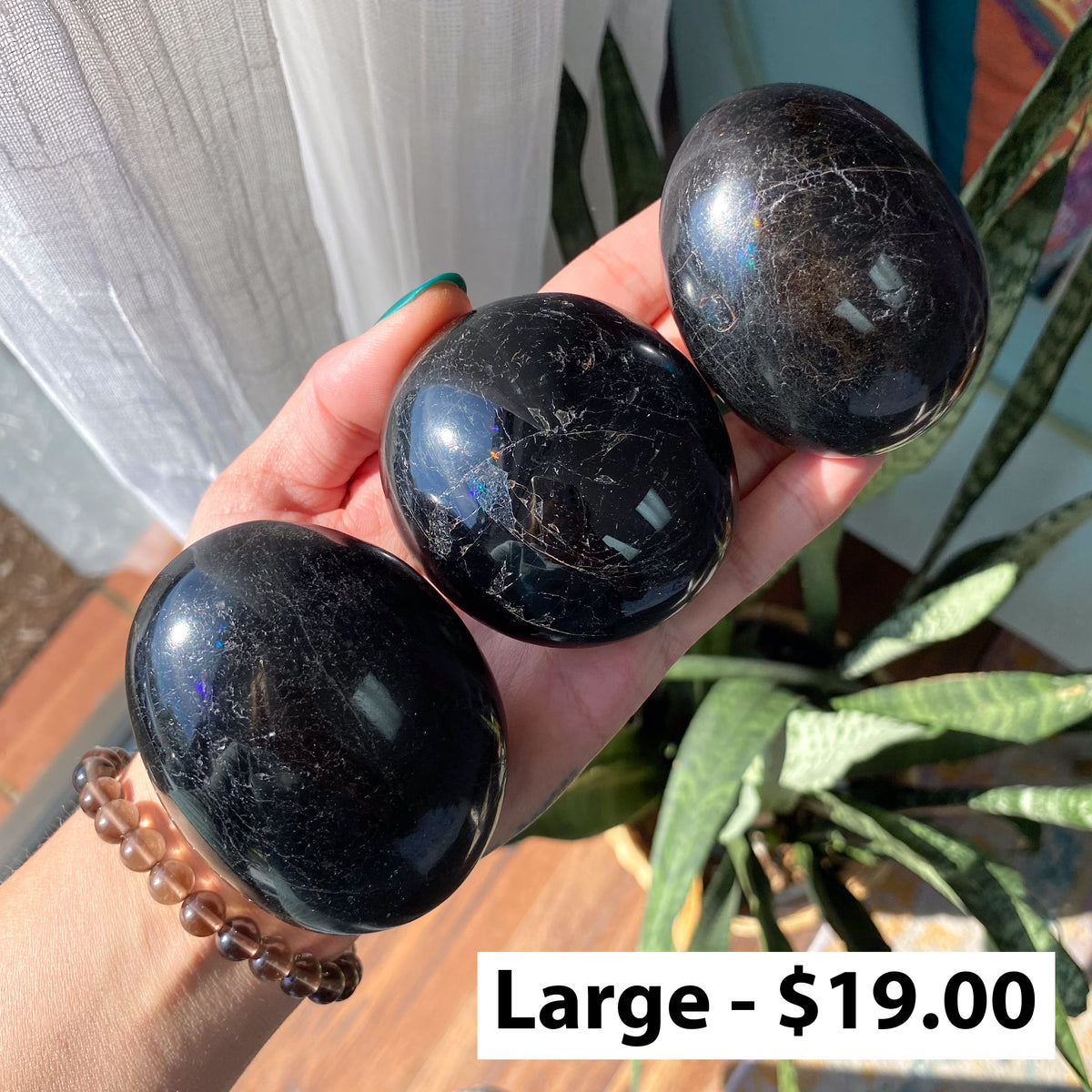 Black Tourmaline Palm Stone